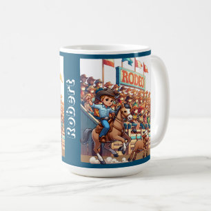Caneca De Café Personalização de Roping de Cowboy Rodeo Ocidental