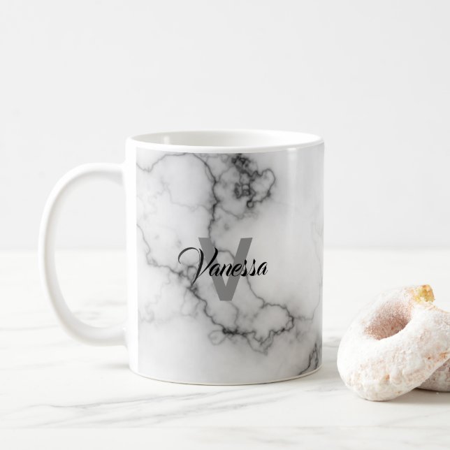Caneca De Café Personalização do padrão Marble (Com Donut)