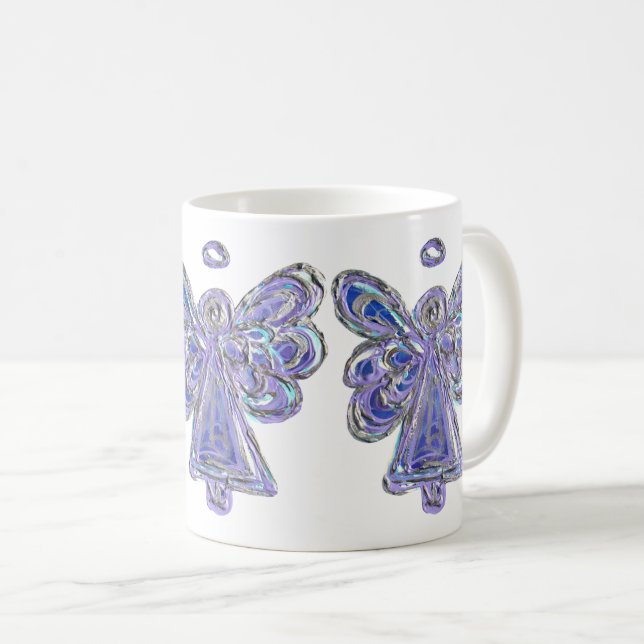 Caneca de Café Personalizada Anjo Guardião Roxo (Frente Esquerda)