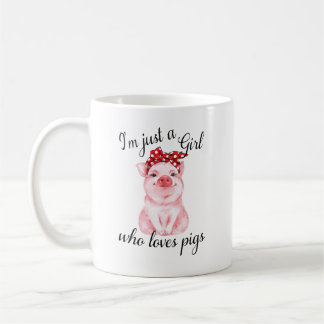 Caneca De Café Personalizada apenas uma garota que ama porcos
