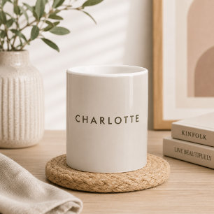 Caneca de Café Personalizada Bege Moderna