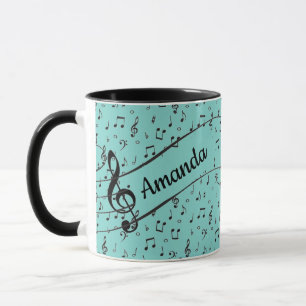 Caneca de café personalizada Black Musical