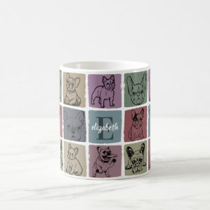 Caneca de Café Personalizada Bulldog Francês Retrô