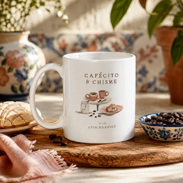Caneca de Café Personalizada Cafecito & Chisme (Criador carregado)