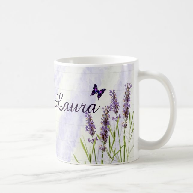 Caneca de café personalizada campo de lavanda (Direita)