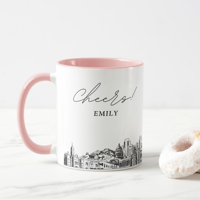 Caneca de Café Personalizada Casamento Salt Lake C (Com Donut)
