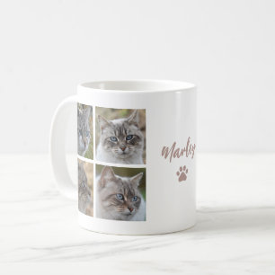 Caneca de Café Personalizada com 8 Fotos de Gato d