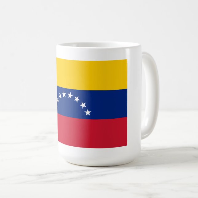 Caneca de café personalizada com a bandeira da Ven (Frente Esquerda)