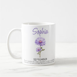 Caneca de café personalizada com a flor de nascime