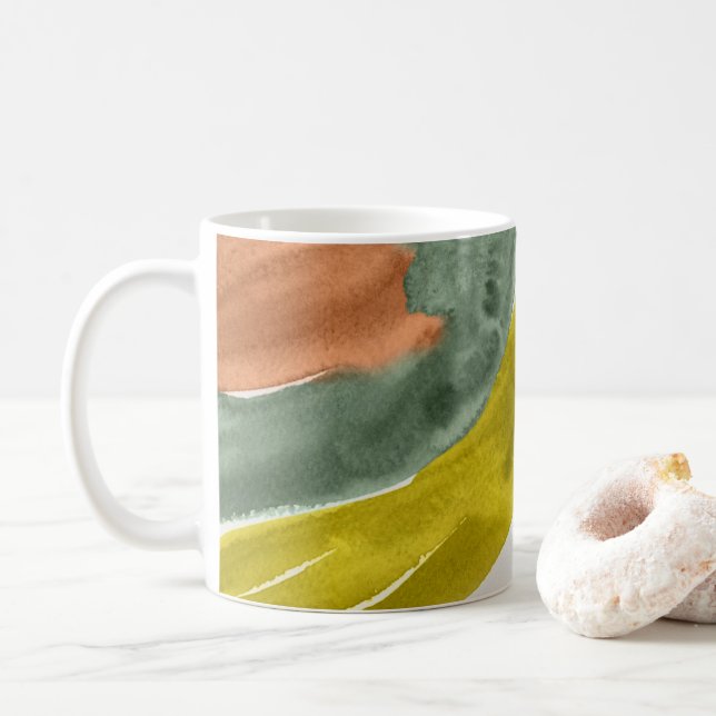 Caneca de Café Personalizada com Aguarela em Tons  (Com Donut)