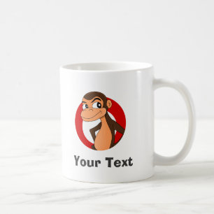 Caneca de café personalizada com desenho de chimpa
