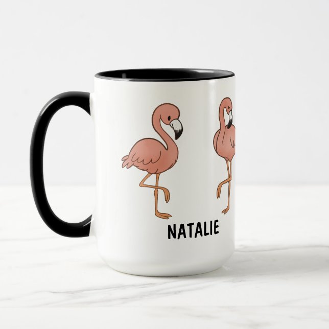 Caneca de café personalizada com desenho de flâmin (Esquerda)