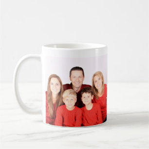 Caneca de café personalizada com foto da família