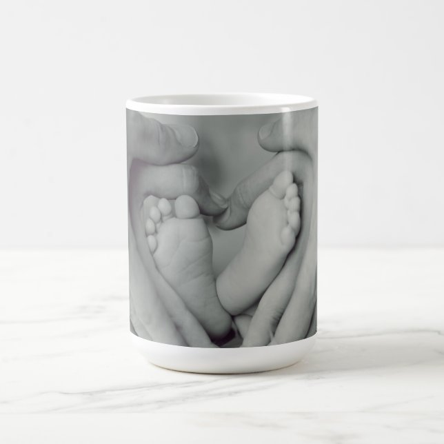 Caneca de café personalizada com foto de bebê e fa (Centro)