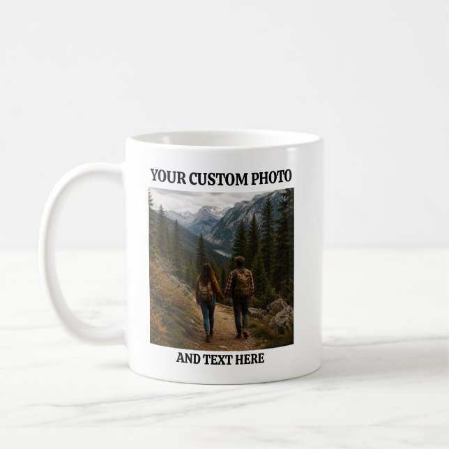 Caneca de Café Personalizada com Foto e Texto (Esquerda)