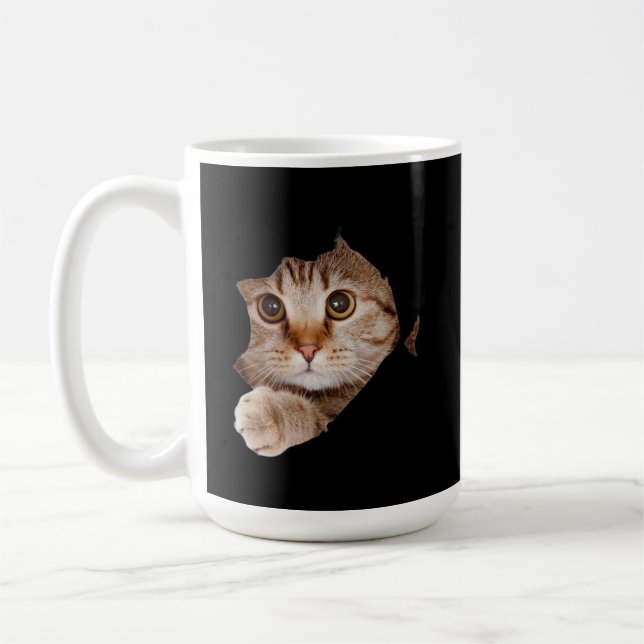 Caneca de Café Personalizada com Gato Fofinho e Fe (Esquerda)