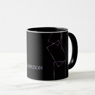 Caneca de Café Personalizada com Moldura Geométric