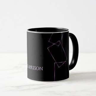 Caneca de Café Personalizada com Moldura Geométric
