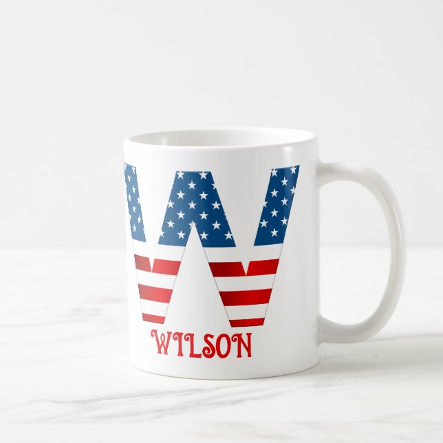 Caneca de Café Personalizada com Monograma do Dia  (Direita)