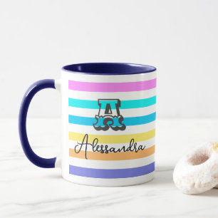 Caneca de Café Personalizada com Monograma Menina 
