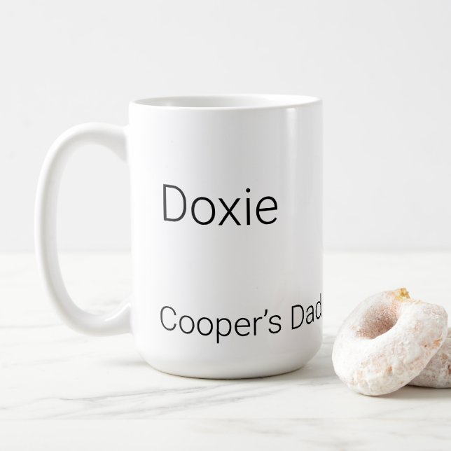 Caneca de Café Personalizada com Nome de Dachshund (Com Donut)