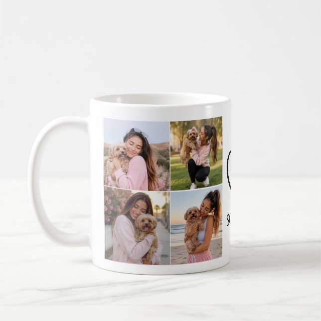 Caneca de Café Personalizada com Nome e 8 Fotos de (Esquerda)