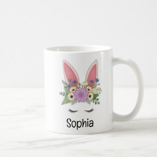 Caneca de café personalizada com orelhas de coelho