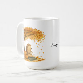 Caneca de Café Personalizada com Ourico do Outono