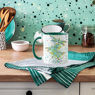 Caneca de café personalizada com respingos de libé