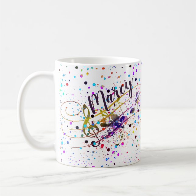 Caneca de Café personalizada com respingos de músi (Esquerda)