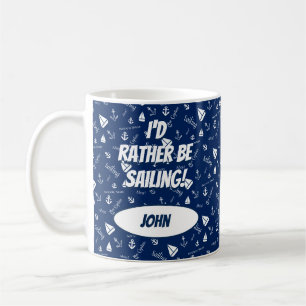 Caneca de café personalizada com tema de navegação