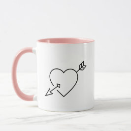 Caneca de Café Personalizada Coração Flechado Cupi