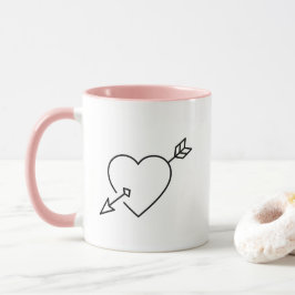 Caneca de Café Personalizada Coração Flechado Cupi