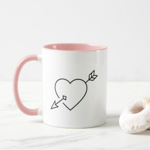 Caneca de Café Personalizada Coração Flechado Cupi