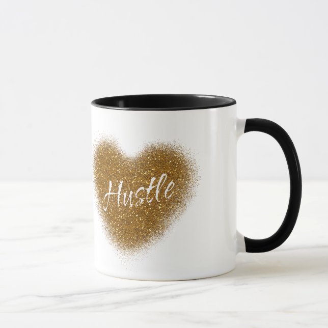 Caneca de Café Personalizada Coração HUSTLE com Br (Direita)