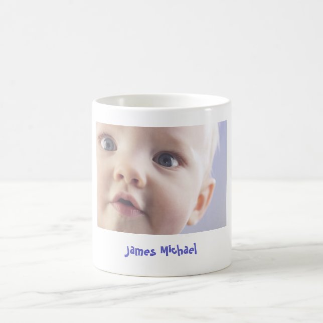 Caneca de café personalizada da foto do bebê (Centro)