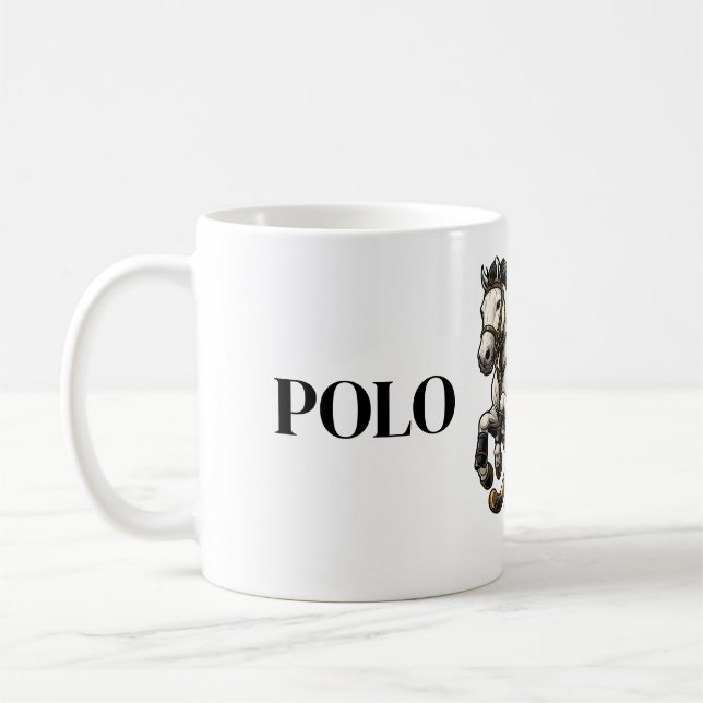 Caneca de Café Personalizada de Cavalo de Polo - E (Esquerda)