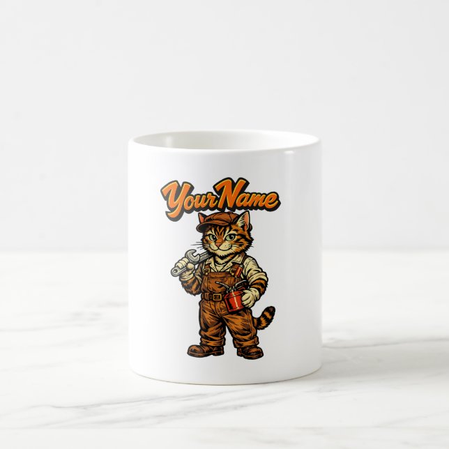 Caneca de Café Personalizada de Gato Malhado Mecân (Centro)