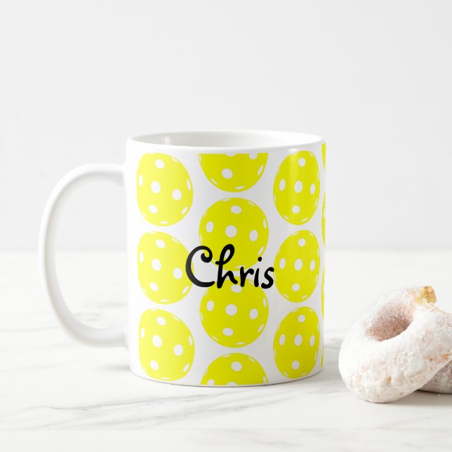 Caneca de café personalizada de Pickleball (Com Donut)