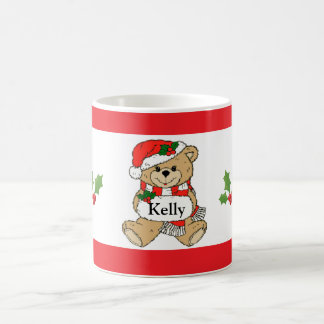Caneca de café personalizada do urso do Natal do