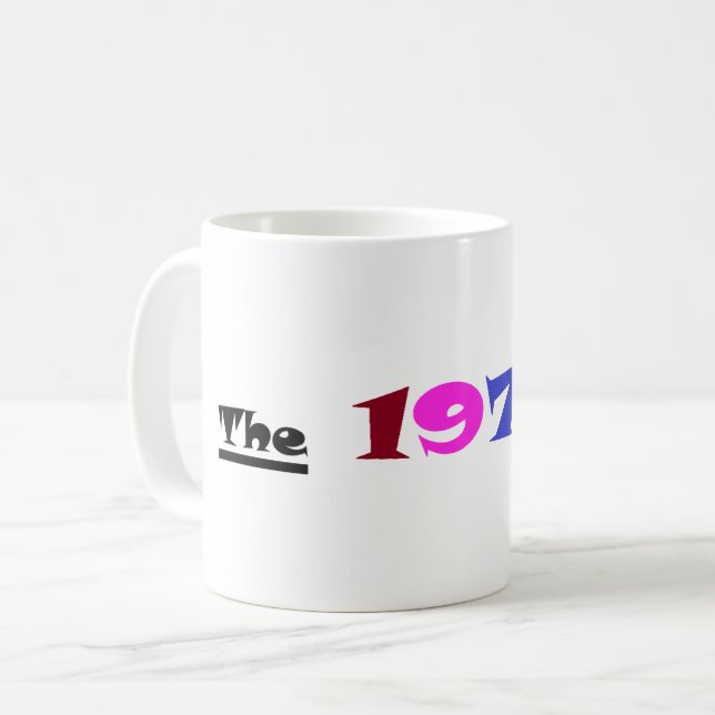 Caneca de Café Personalizada dos Anos 1970 (Frente Esquerda)