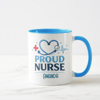 Caneca de Café Personalizada Enfermeira Orgulhosa 