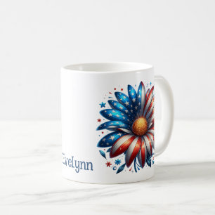 Caneca de Café Personalizada Floral 4 de Julho