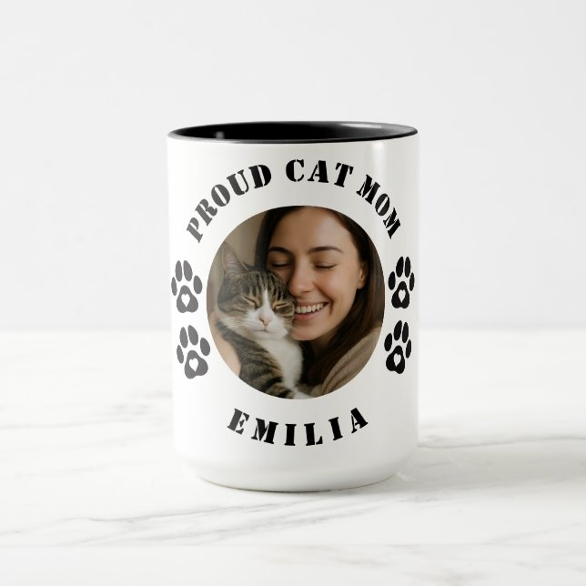 Caneca de Café Personalizada Foto Orgulhosa Mãe de (Centro)
