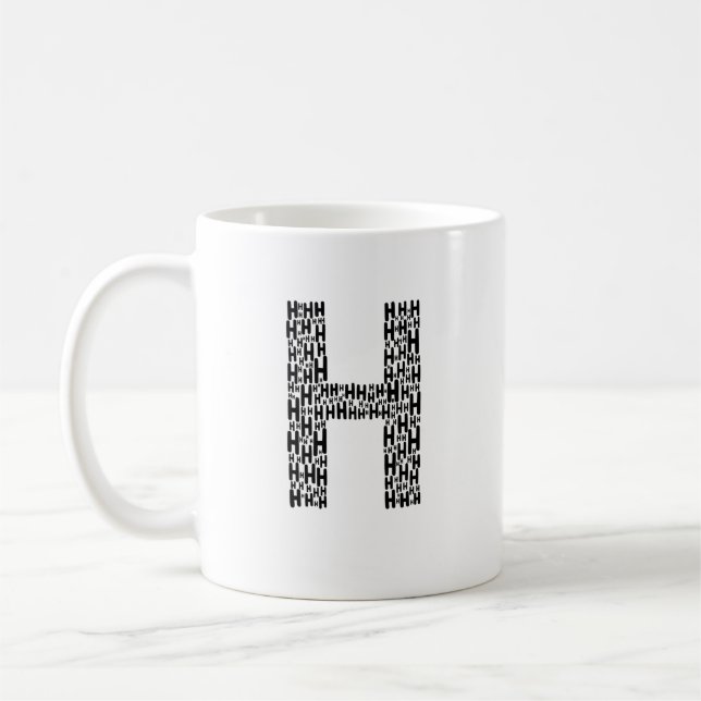 Caneca de Café Personalizada Inicial H Presente (Esquerda)