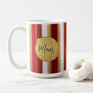 Caneca de Café Personalizada Listras Vermelhas Bou