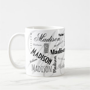 Caneca de Café Personalizada Madison Preta e Branc