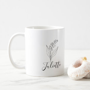 Caneca De Café Personalizada May Lily da Flor de Nascimento do Va