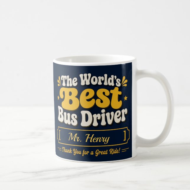 Caneca de Café Personalizada Melhor Motorista de Ô (Direita)