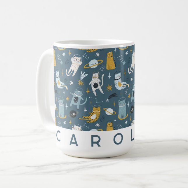 Caneca de Café Personalizada Minimalista com Nome (Frente Esquerda)